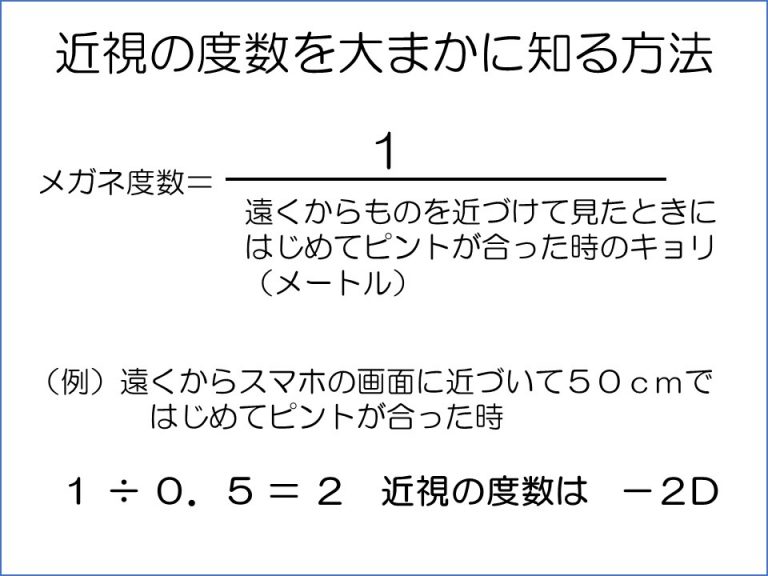 自分の近視の度数を調べるには？（視力と近視の度数の関係は？） まつもと眼科 公式サイト。下関市東駅で日帰り白内障手術